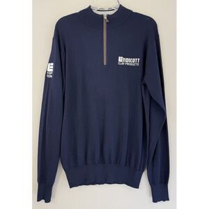Peter Millar 1/4 Zip Pullover Sweater Men's Medium Merino Wool Silk‎ Nylon